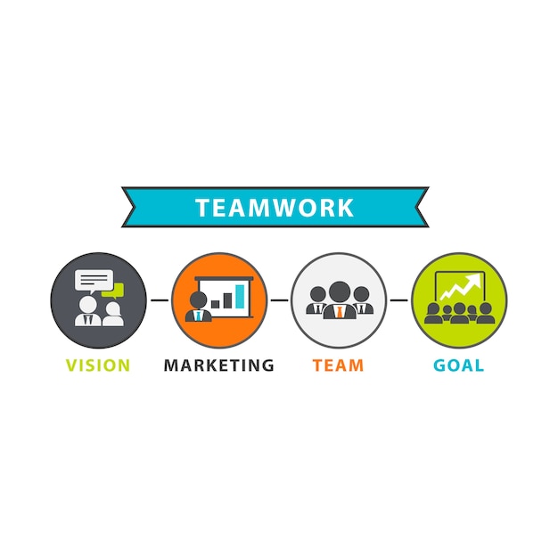 Free vector illustration of teamwork