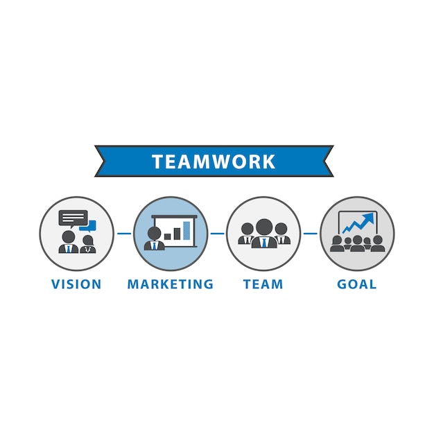 Free vector illustration of teamwork