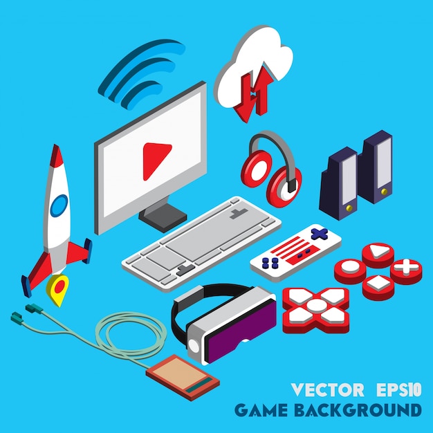 Illustration of technology concept in isometric graphic