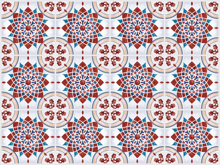 Free Vector illustration of tiles textured pattern