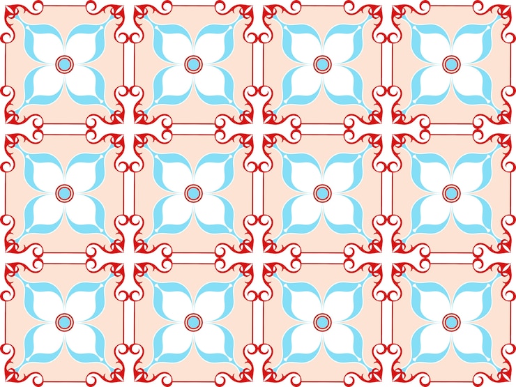 Free Vector illustration of tiles textured pattern
