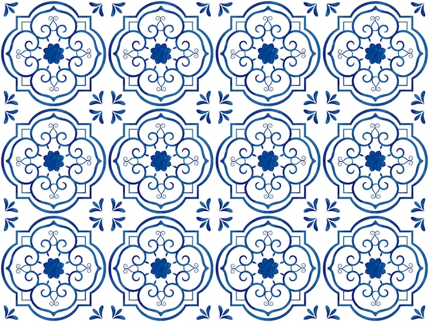 Illustration of tiles textured pattern