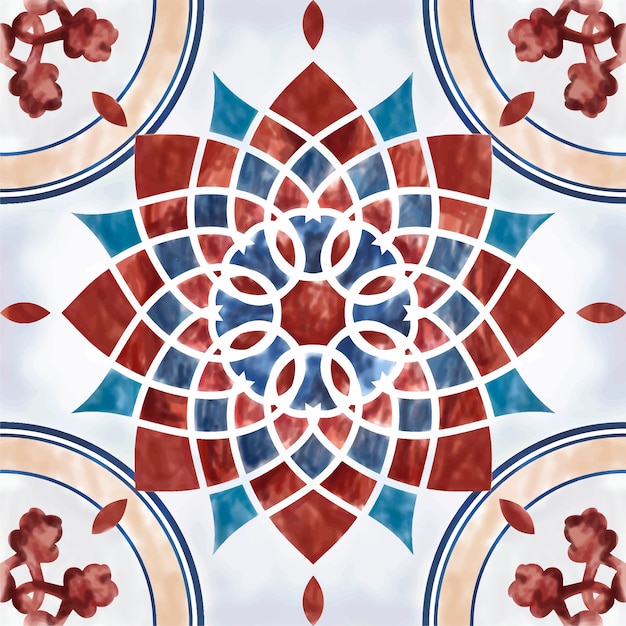 Illustration of tiles textured pattern