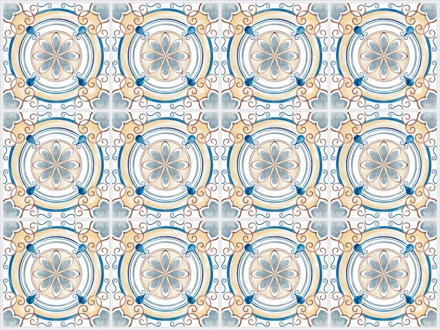 Illustration of tiles textured pattern