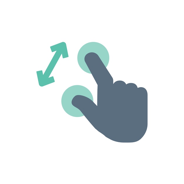 Illustration of touch screen hand gesture