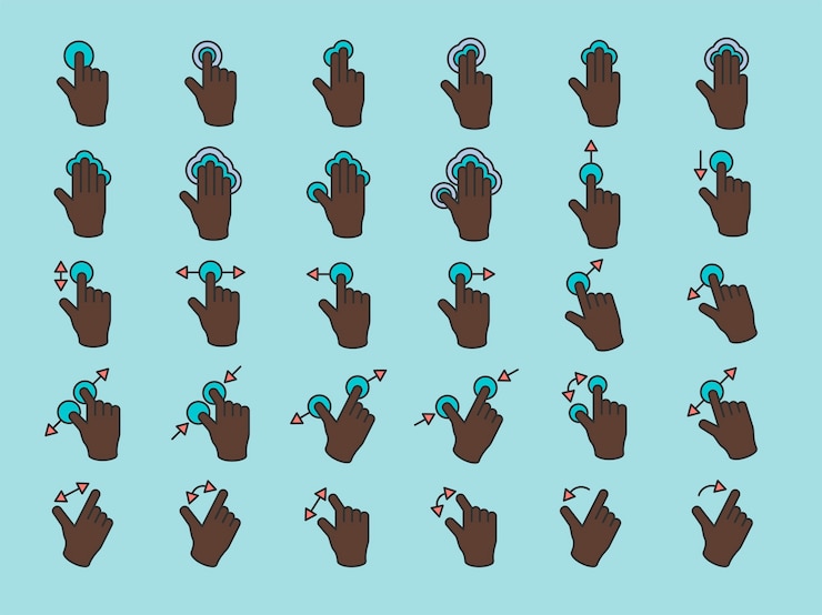 Free Vector illustration of touch screen hands gesture in thin line