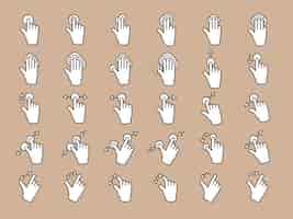 Free vector illustration of touch screen hands gesture in thin line