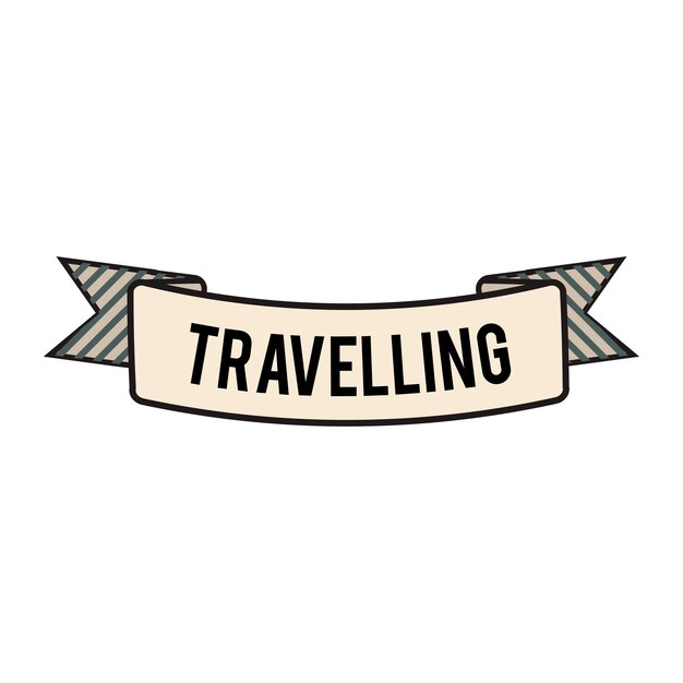 Illustration of travel ribbon banner vector