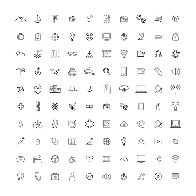 Illustration UI Universal Icon Concept