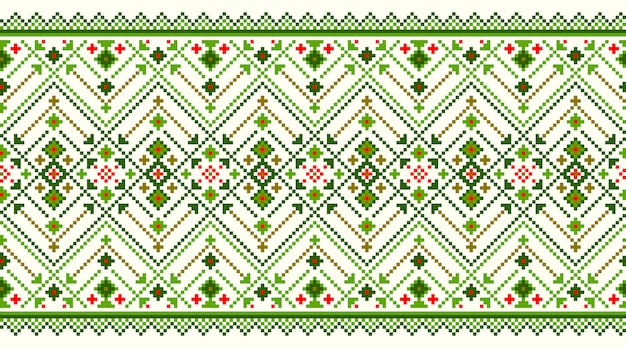 illustration of Ukrainian folk seamless pattern ornament. 