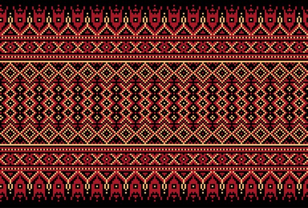 illustration of Ukrainian folk seamless pattern ornament. 