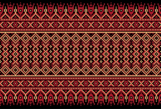 ウクライナの民俗のシームレスパターン飾りのイラスト。