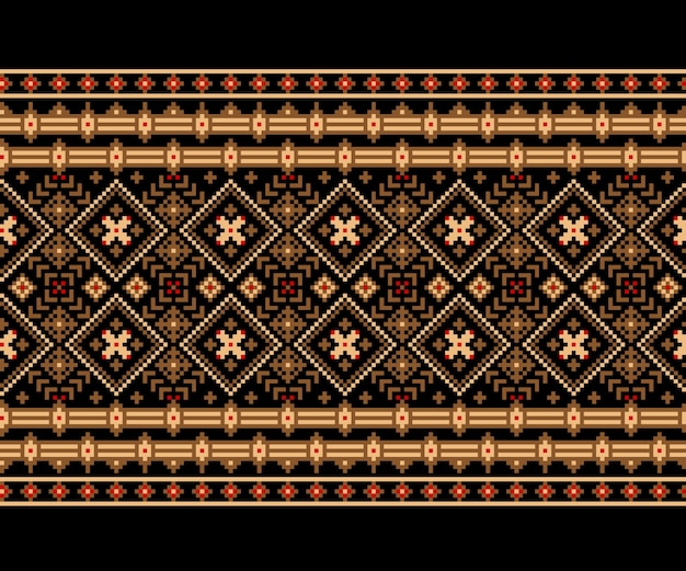 Free vector illustration of ukrainian folk seamless pattern ornament