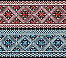 Free vector illustration of ukrainian folk seamless pattern ornament