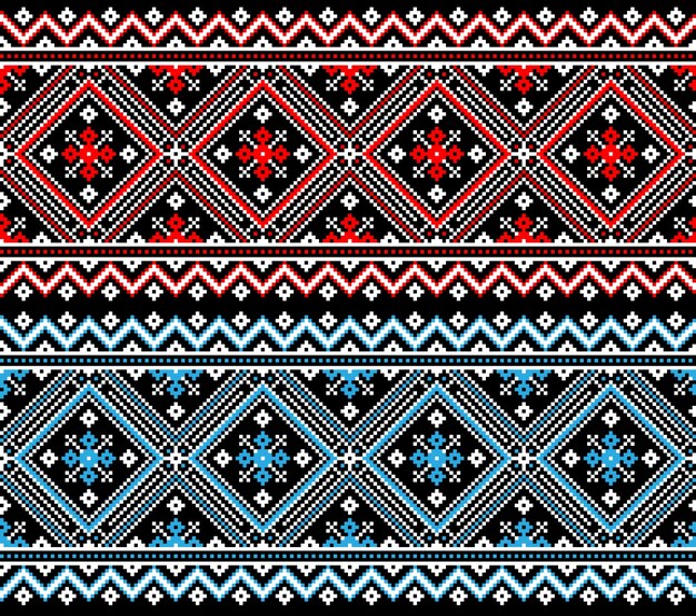 우크라이나 민속 원활한 패턴 장식의 그림