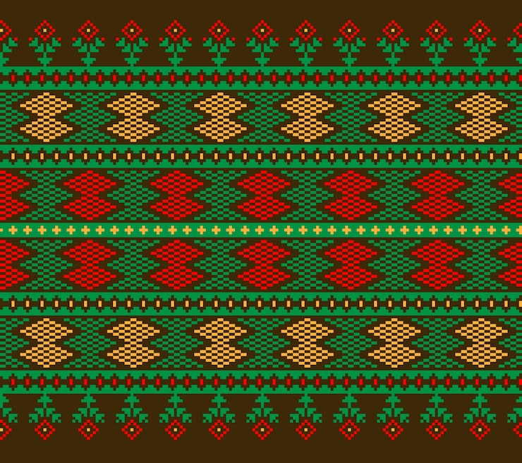 Free Vector illustration of ukrainian folk seamless pattern ornament