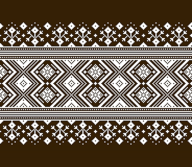 Free vector illustration of ukrainian folk seamless pattern ornament