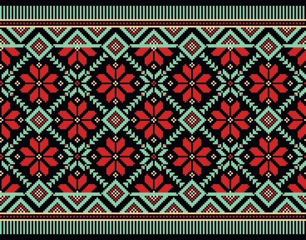 illustration of Ukrainian folk seamless pattern ornament