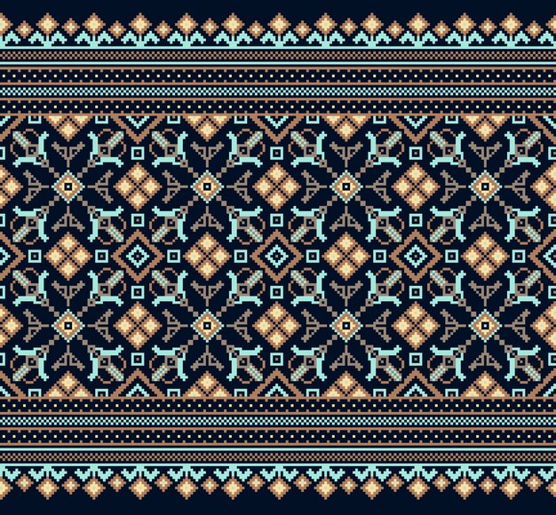 illustration of Ukrainian folk seamless pattern ornament