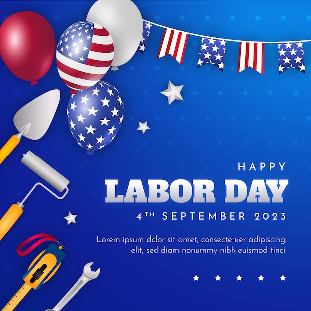 Free vector illustration for usa labor day celebration