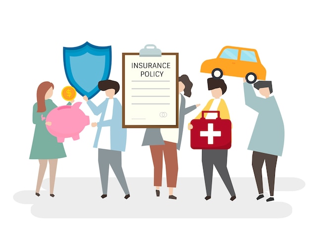 Illustration of various insurance policies