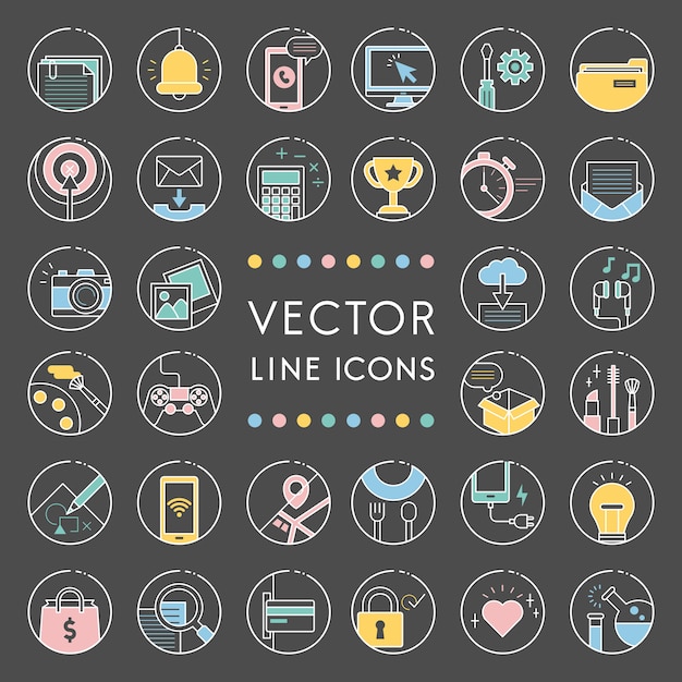Free vector illustration of vector line collection