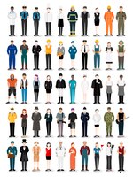 Free vector illustration vector of various careers and professions