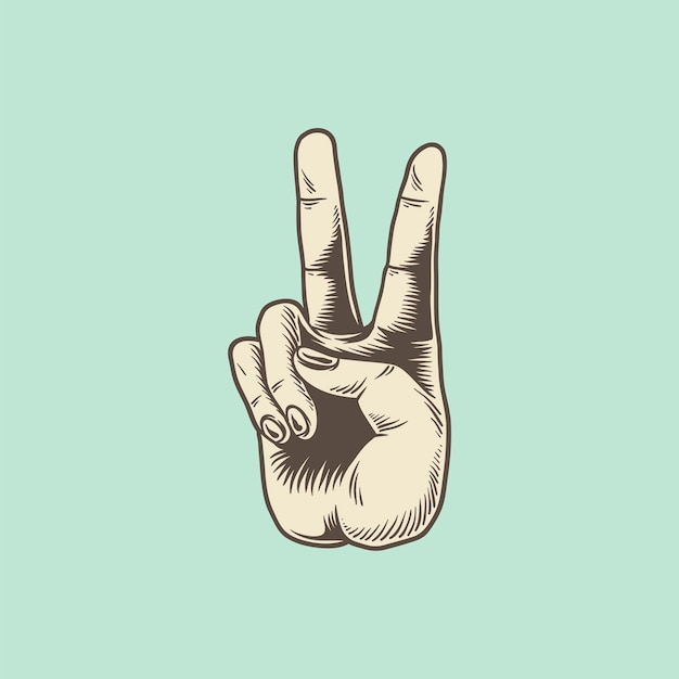 Free vector illustration of victory hand sign