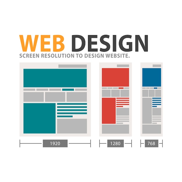 Illustration of web design template