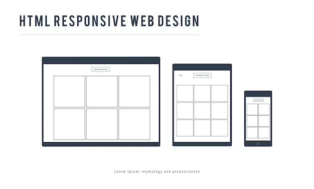 Illustration of web design template