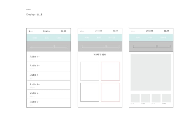 Illustration of web design template