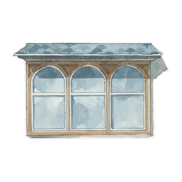 Illustration of window water color style