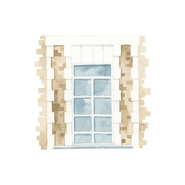 Illustration of window water color style