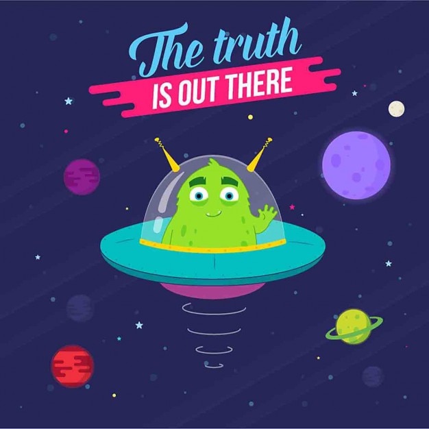 Free vector illustration with an alien