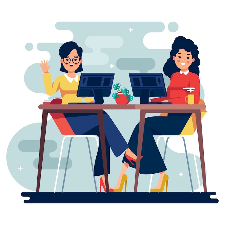 Free Vector illustration with business people