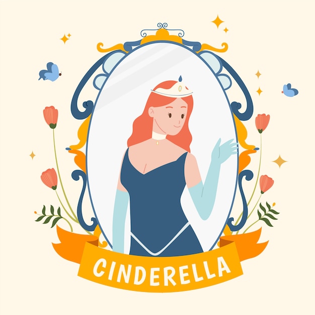 Illustrazione con disegno di cenerentola