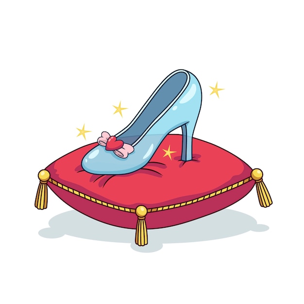 Free vector illustration with cinderella glass shoe