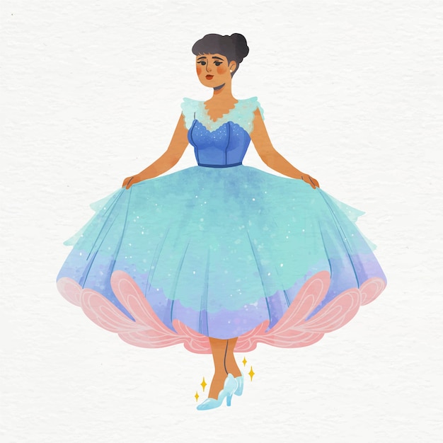 Free vector illustration with cinderella