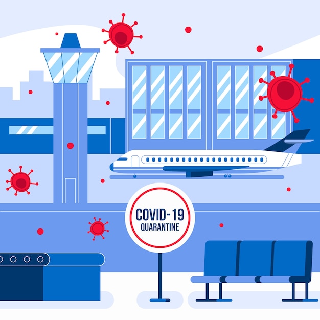 Free vector illustration with closed airport