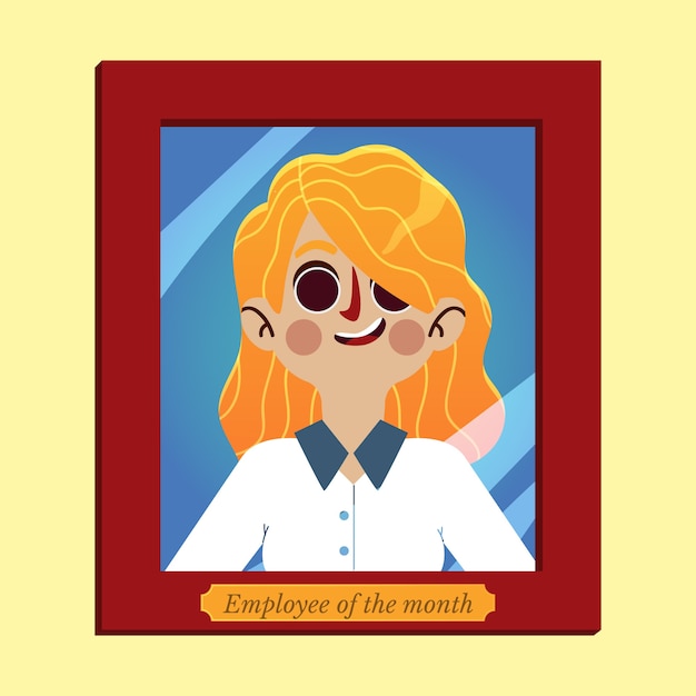 Free vector illustration with employee of the month concept