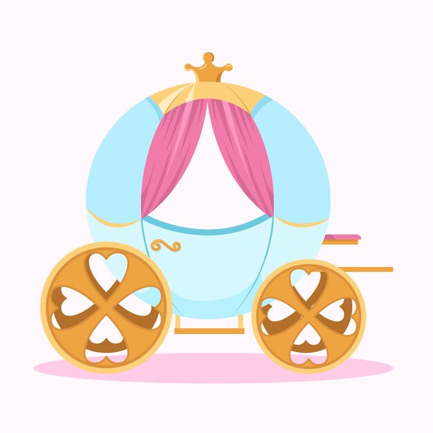 Illustration with fairy tale carriage design