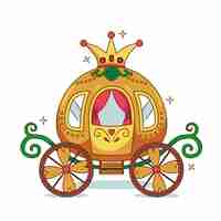 Free vector illustration with fairytale carriage design