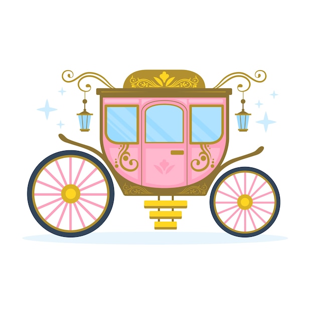 Free vector illustration with fairytale carriage theme