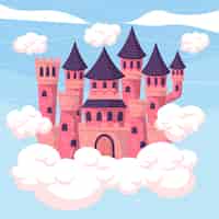 Бесплатное векторное изображение Иллюстрация с дизайном сказочного замка