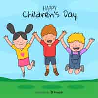 Бесплатное векторное изображение Иллюстрация с пожеланием счастливого дня детей