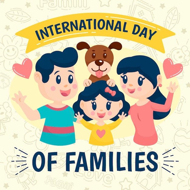 Illustration with international day of families theme