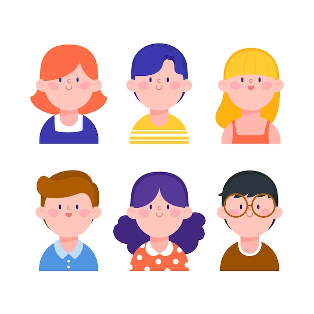 Illustration with people avatars style