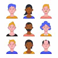 Free vector illustration with people avatars theme