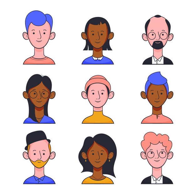 Illustration with people avatars