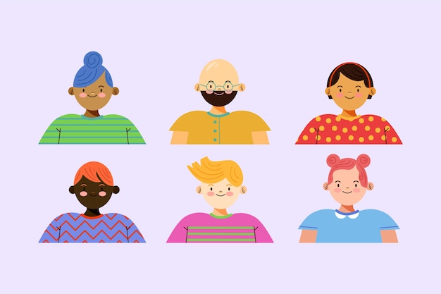 Free vector illustration with people avatars